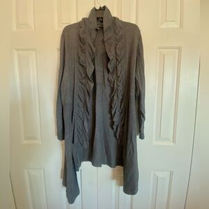 INC International Concepts Charcoal Ruffled Cardigan